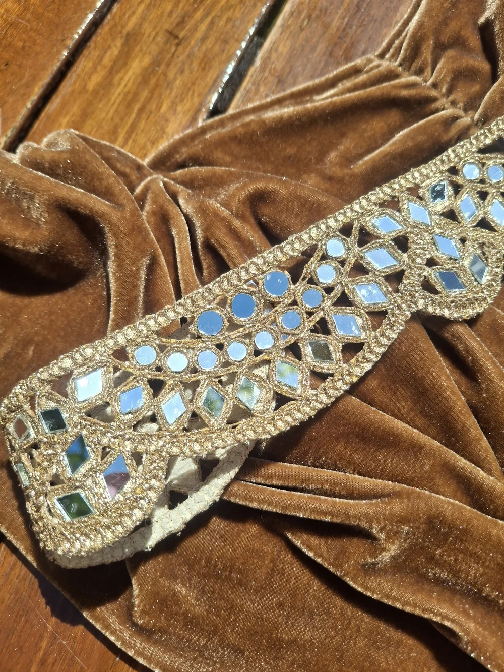 Handmade Boho Mirror Chain Belt Festival Party Sparkly Unique Art Jewelry